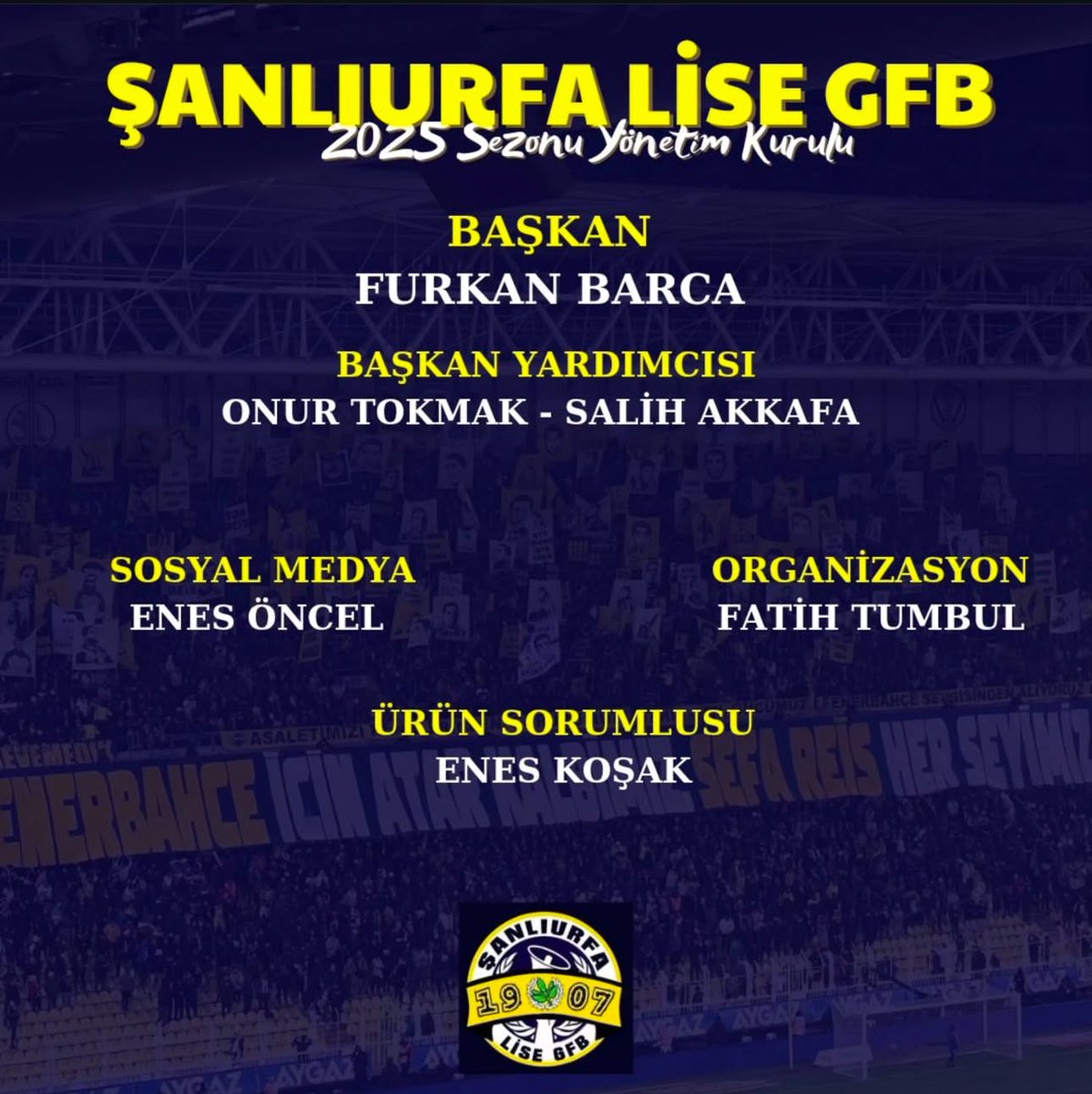 urfalisegfb's tweet photo. 2025 SEZONU URFA LİSE GFB YÖNETİM KADROMUZ !! https://t.co/4QIl3UgusX