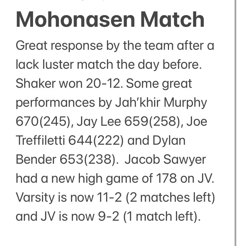 Shaker Boys Bowling (@shakerbowling) on Twitter photo 