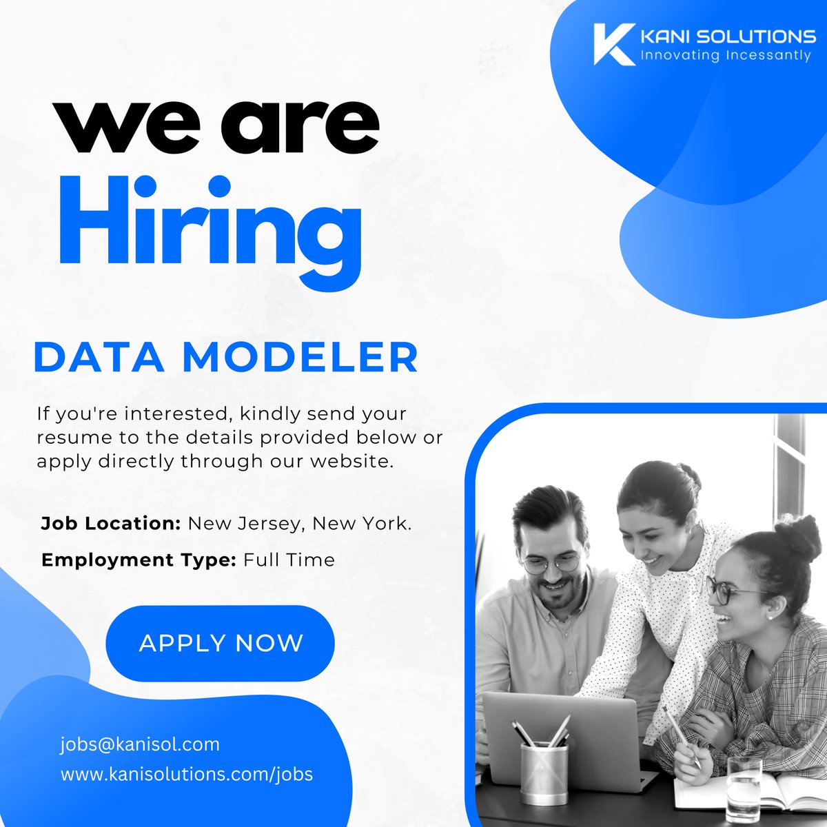 Kani_Solutions's tweet image. 🚀 We're Hiring: Data Modeler! 🚀
Join us to design scalable data architectures & drive data-driven decisions!
📍 Location: NJ/NY | Salary: $70K-$80K
✅ U.S. work authorization required
📩 Apply Now: kanisolutions.com/careers/
#DataModeler #Hiring #TechCareers #NowHiring