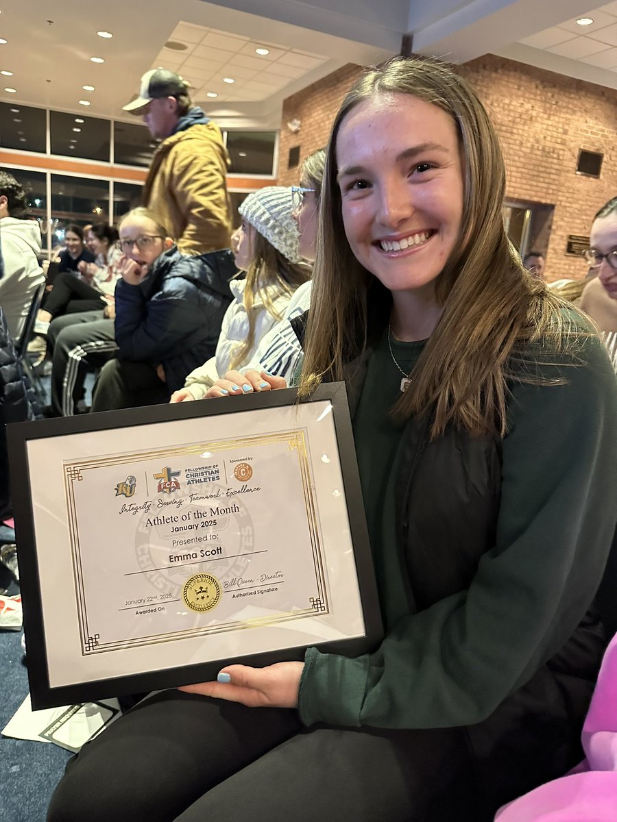 Last night we got to celebrate one of our own freshmen Emma Scott for being named the FCA Female Athlete of The Month! We are so proud of you! We would also like to thank @reinhardtcampusministries for praying over our team for this season! GO EAGLES 🦅