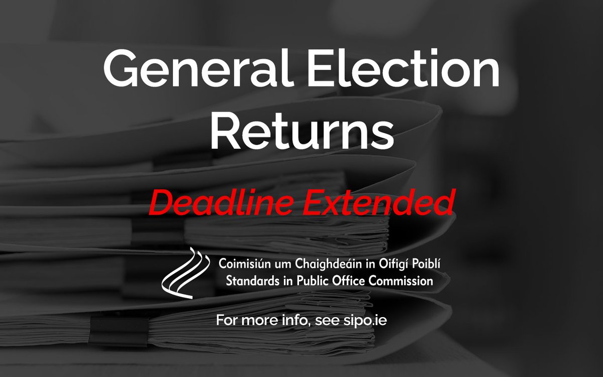 Deadline Extended
Due to the red weather warning on Friday the deadline for General Election returns (24 Jan.) has been extended to Monday 27 January 2025 with no penalty.

Our office is unable to take returns in person on Friday but can do so on Monday 27 January.