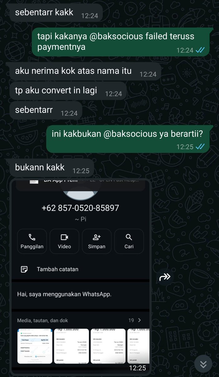 teucerbestie's tweet image. help RT

PENIPU PAYPAL PAKAI PERANTARA BA CV 
tolong banget kalian #zonaba #zonauang yang buka cv pls be smart kalo ada cust yg cv berjuta-juta tuh diCEK😢😢

Kronologi di bawah ya