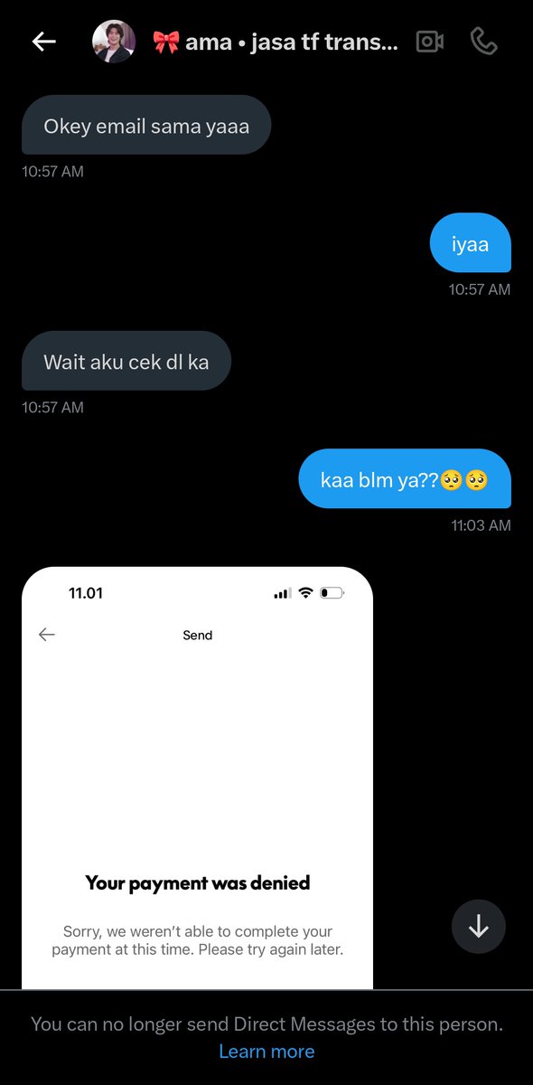 teucerbestie's tweet image. help RT

PENIPU PAYPAL PAKAI PERANTARA BA CV 
tolong banget kalian #zonaba #zonauang yang buka cv pls be smart kalo ada cust yg cv berjuta-juta tuh diCEK😢😢

Kronologi di bawah ya