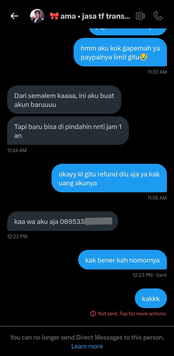 teucerbestie's tweet image. help RT

PENIPU PAYPAL PAKAI PERANTARA BA CV 
tolong banget kalian #zonaba #zonauang yang buka cv pls be smart kalo ada cust yg cv berjuta-juta tuh diCEK😢😢

Kronologi di bawah ya