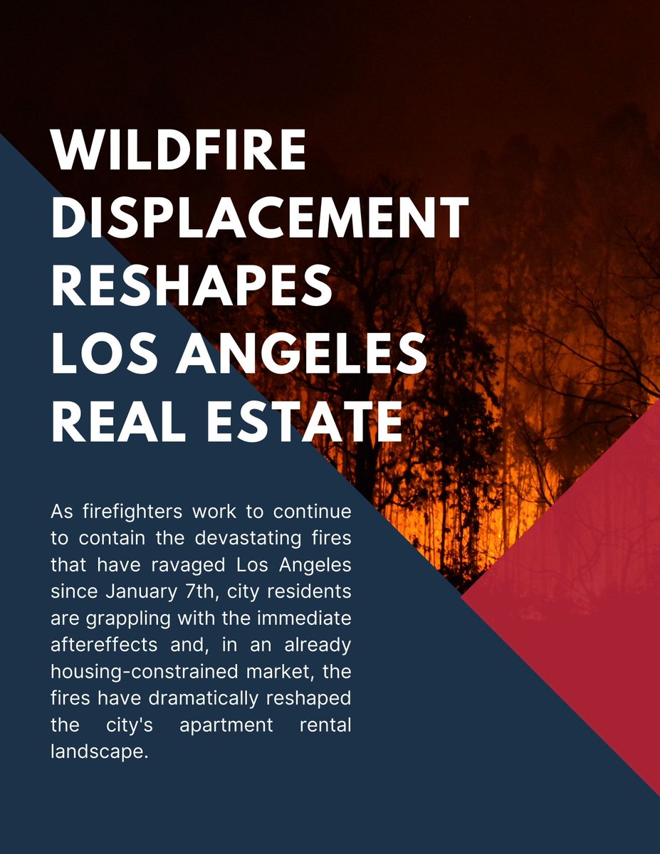 The recent wildfires in Los Angeles are creating a profound impact on the city's apartment rental market. capright.com/wildfire-displ…