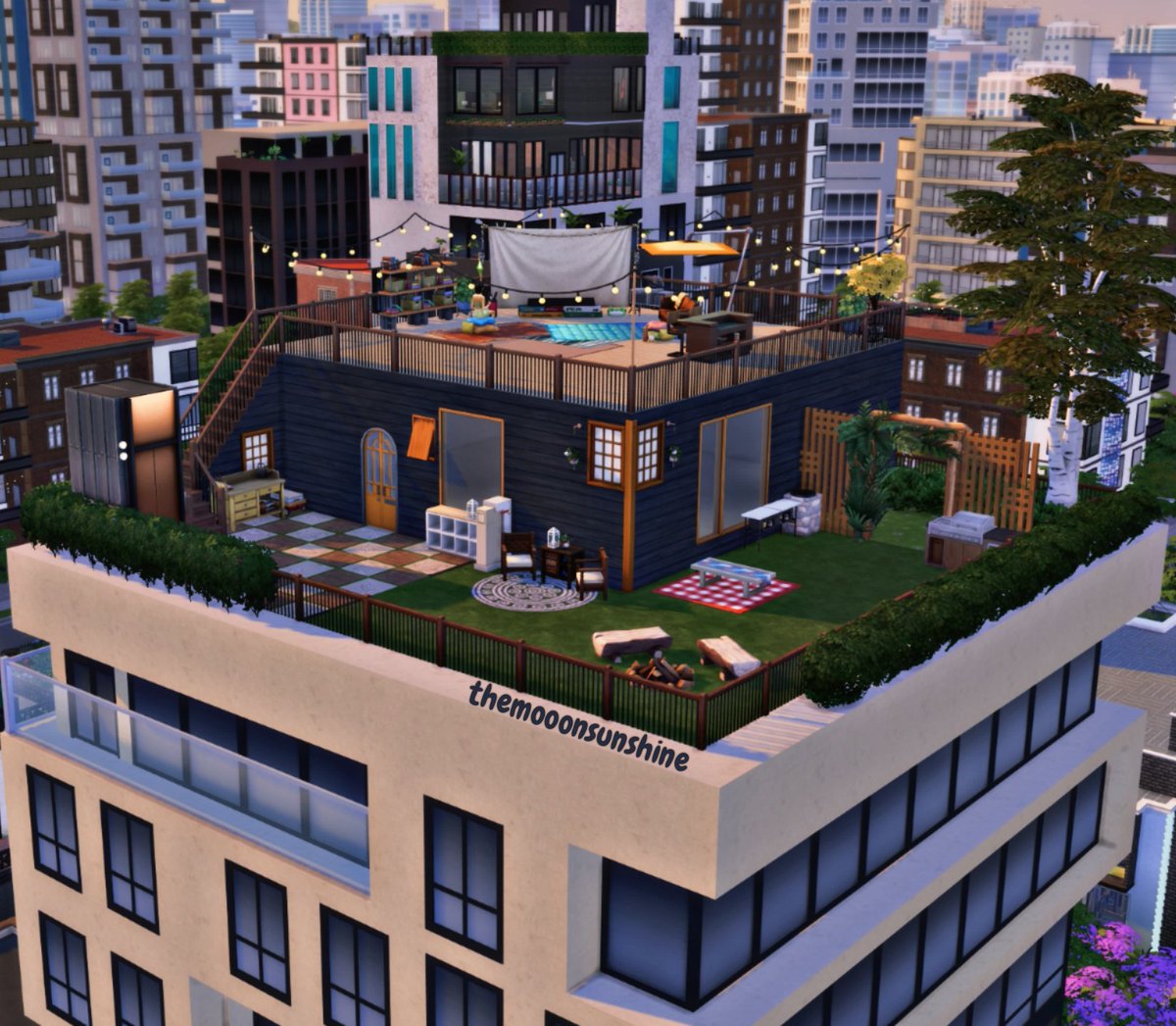 MooonSunshine's tweet photo. Cozy rooftop🪴

@TheSims 
#TheSims4 #ShowusYourBuilds #Sims4 #roomdesign #roomdecor #BuildYourRoom #thesimsindonesia #thesims4build #sims #sims4build #simscommunity https://t.co/5BZX6yG03y