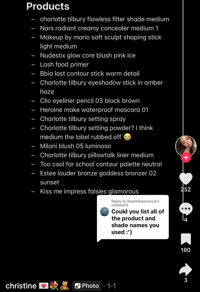 jjdoesitwork's tweet image. ดูจากคลิปที่พส.แต่งแล้วเป็นงานผิวบ่มแดด สาย ฝ. ที่ดูเป็น clean girl เน้นหนักงานบลัช คอนทัวร์ เป็นหลักในคลิปคือลงหลายตัวมาก ส่วนอื่นแทบไม่เน้น พส. แปะลิสต์เมคอัพไว้แล้วเดี๋ยวรีแคปตัวที่พส. ใช้กับตัวที่เป็น dupe แบบแทนกันได้ราคาหลักร้อยให้ 

cr. tiktok/ig: i.christinew