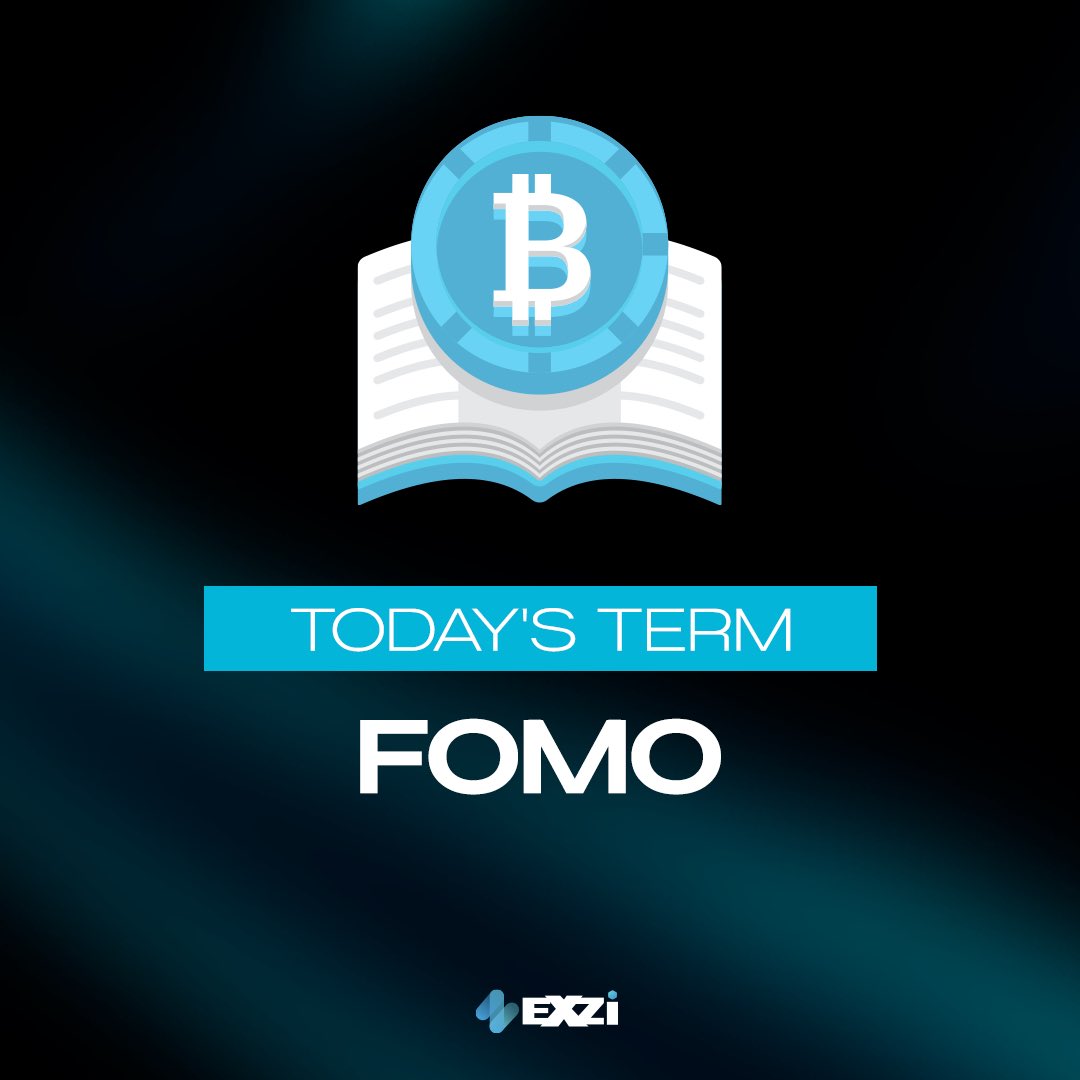 EXZIOfficial's tweet photo. Today's Term: FOMO 🔥
🔹What is FOMO?
(Fear of Missing Out) refers to the fear of missing out on opportunities. In the crypto world, it describes the urge to jump into an investment when a coin's price is rapidly increasing. But beware! Acting on FOMO can be risky. ⚠️ https://t.co/EYvKah8G8O