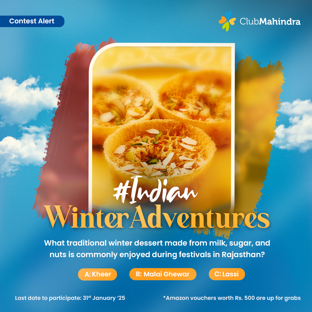 #ContestAlert 8 of 15 

Participate in all #IndianWinterAdventures

STEPS

1) Commenting using #IndianWinterAdventures &amp; tagging 4 friends &amp; <a href="/clubmahindra/">Club Mahindra</a> is mandatory.

2) Participate in all 15 contest posts. Winners get Amazon vouchers worth INR 500 each