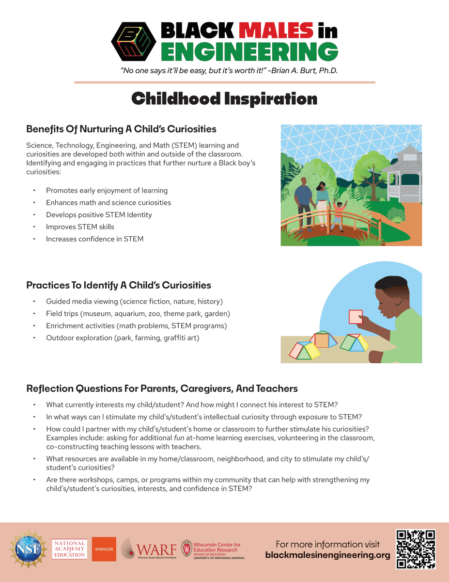 Black Males in Engineering (@_bmengineering) on Twitter photo ๐ Inspire Next Gen STEM Leaders ๐
Nurture Black boys' natural curiosities to:
โ๏ธ Boost math & science interests
โ๏ธ Build a strong STEM identity
โ๏ธ Strengthen skills & confidence
๐ฅ Download free handout w/ tips
๐ blackmalesinengineering.org/children/
#BlackMalesInSTEM #STEMcuriosity ๐ Inspire Next Gen STEM Leaders ๐
Nurture Black boys' natural curiosities to:
โ๏ธ Boost math & science interests
โ๏ธ Build a strong STEM identity
โ๏ธ Strengthen skills & confidence
๐ฅ Download free handout w/ tips
๐ blackmalesinengineering.org/children/
#BlackMalesInSTEM #STEMcuriosity
