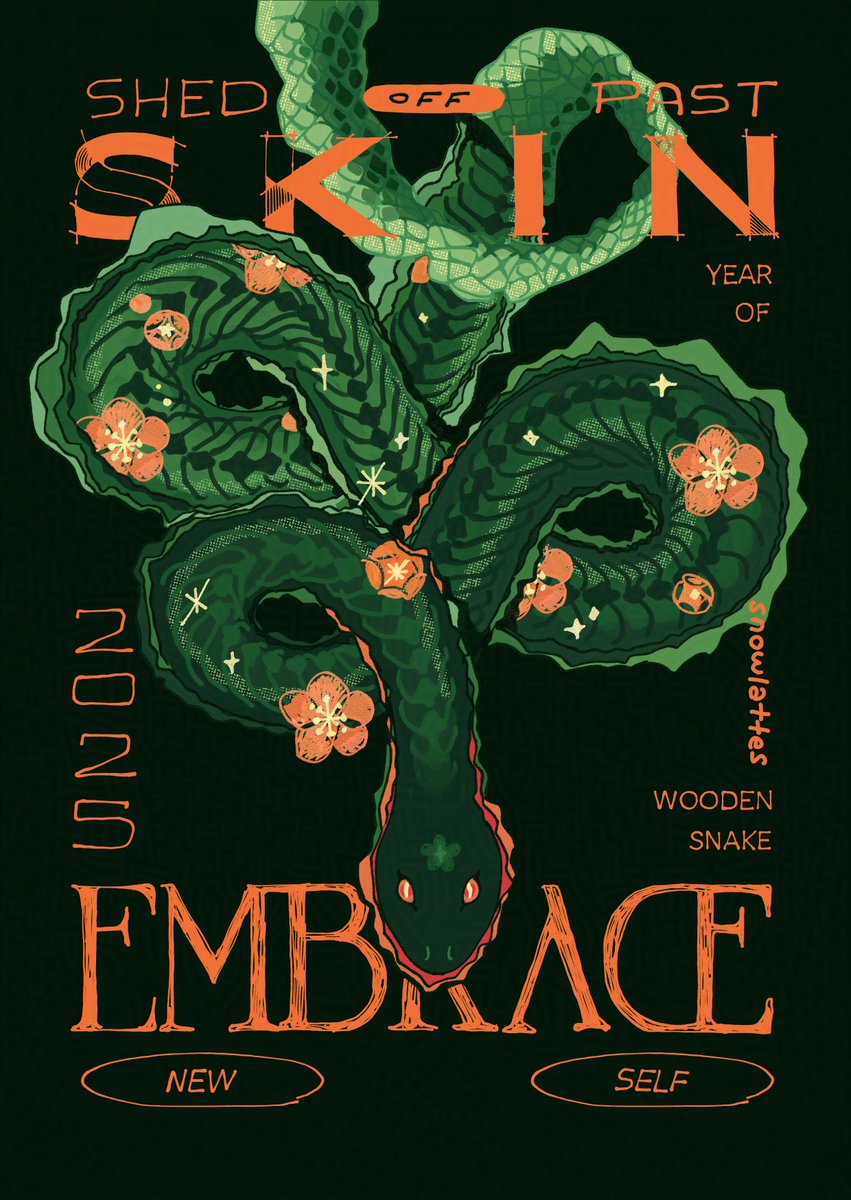 year oh the 🐍 ⁕  the symbol of personal transformation
.
‼️happy lunar new year 🌙
🤲🧧may the bag be bountiful🧧 for those reading this🧧🤲