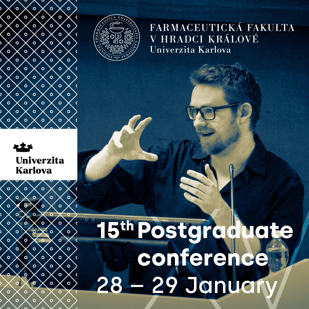Známe program 15. Postgraduální vědecké konference Farmaceutické fakulty Univerzity Karlovy, která proběhne 28. a 29. 1. 2025.

Přijďte se podívat na vystoupení svých kolegů.

Více na webu konference: faf.cuni.cz/PGS-PostDoc-Co…