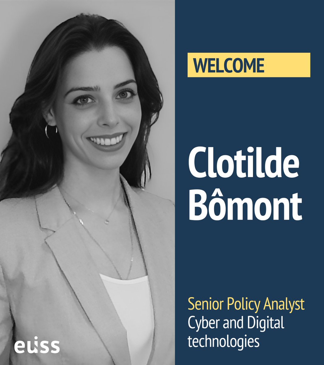 EU Institute for Security Studies (@eu_iss) on Twitter photo We are thrilled to welcome <a href="/ClotildeBomont/">Clotilde Bômont</a> as our new Senior Policy Analyst specialising in #cyber & #digital technologies! Clotilde brings a wealth of expertise on EU digital policies, and emerging & disruptive tech.
👋 Welcome to the team! We are thrilled to welcome <a href="/ClotildeBomont/">Clotilde Bômont</a> as our new Senior Policy Analyst specialising in #cyber & #digital technologies! Clotilde brings a wealth of expertise on EU digital policies, and emerging & disruptive tech.
👋 Welcome to the team!