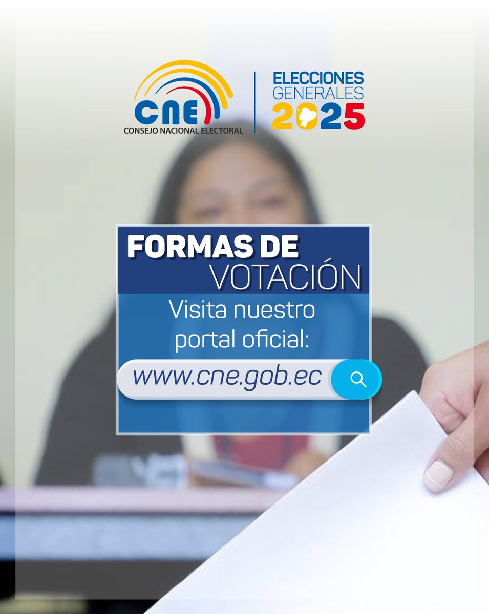 cnegobec's tweet photo. #VotoInformadoEc ✅

El domingo 9⃣ de febrero recibirás 4 papeletas para las distintas dignidades que se eligen en las #Elecciones2025Ec. 🇪🇨

🔴 Recuerda que el voto es por listas cerradas, es decir, en plancha. ¡Marca la casilla de tu preferencia, sin importar el color del esferográfico! 

#VamosTodosXEcuador 🗳️