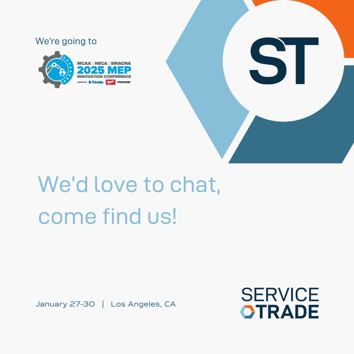 🚀 #ServiceTrade is hitting the road! We're headed to the #MEPInnovationConference next week to connect with industry leaders and share game-changing insights on the future of service contracting.

🔧💡 Let’s talk tech, trends, and how we can drive the industry forward—together!
