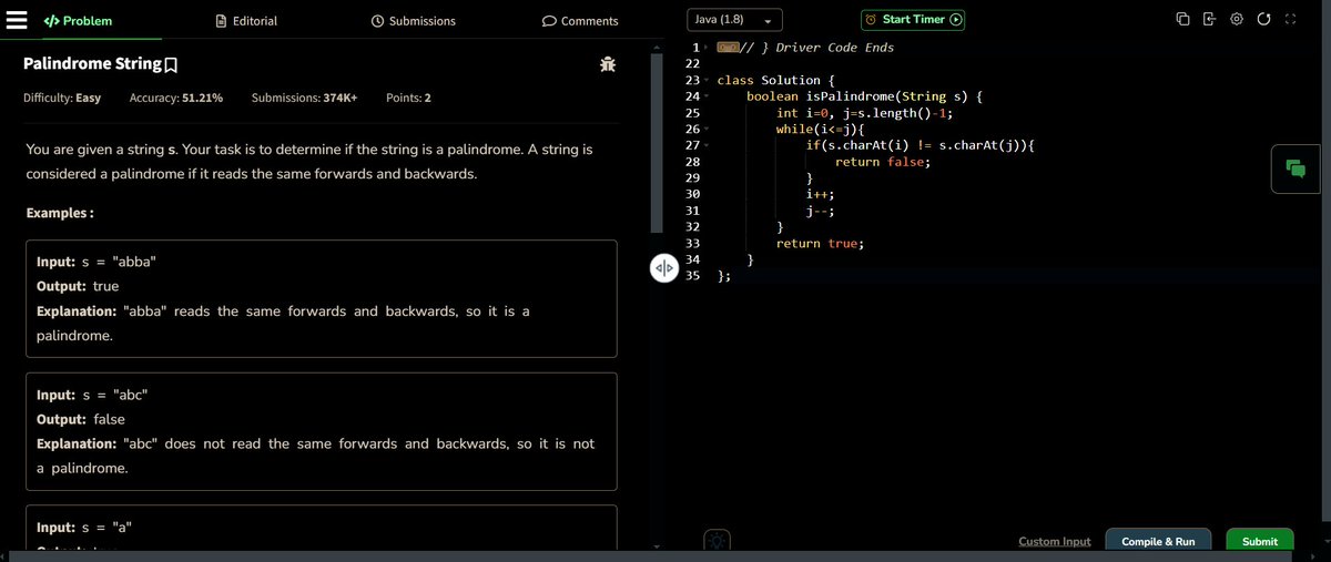 DryIndex's tweet image. #Day12 Data Structure        
Topic: Start String       
1⃣ Reverse String {LC 344}}    
2⃣ Check Palindrome or not {GFG} 
3⃣Print all the duplicate characters in a string {GFG}
geeksforgeeks.org/print-all-the-…
#DataStructure #DataStructureX #DSA