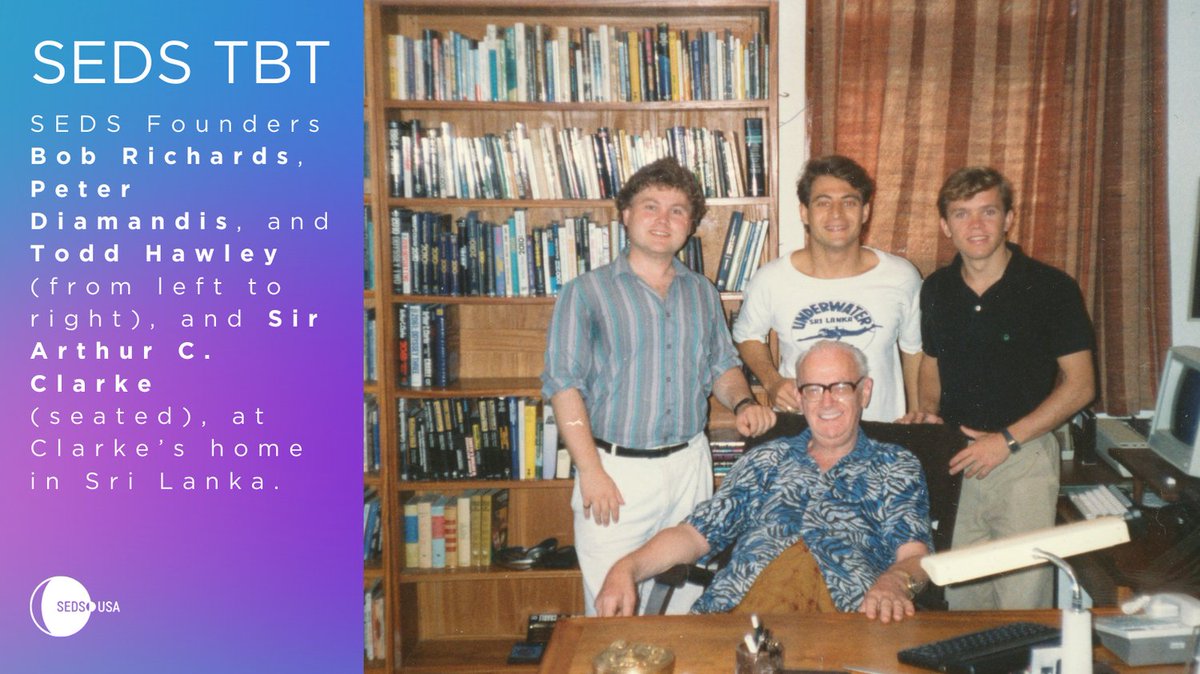 SEDS (@sedsusa) on Twitter photo TBT to when SEDS announced the Arthur C. Clark award, presented by none other than Arthur C. Clark himself. Shoutout to our founders <a href="/Bob_Richards/">Bob Richards 🌎</a>, <a href="/PeterDiamandis/">Peter H. Diamandis, MD</a>, and the late Todd Hawley, for whom we honor through our yearly Todd Hawley award. TBT to when SEDS announced the Arthur C. Clark award, presented by none other than Arthur C. Clark himself. Shoutout to our founders <a href="/Bob_Richards/">Bob Richards 🌎</a>, <a href="/PeterDiamandis/">Peter H. Diamandis, MD</a>, and the late Todd Hawley, for whom we honor through our yearly Todd Hawley award.