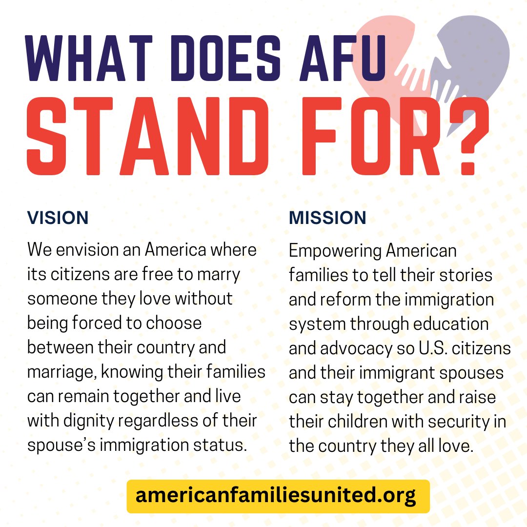 What does American Families United stand for? Learn about our new vision and mission statements here and get involved with our work to support families at americanfamiliesunited.org