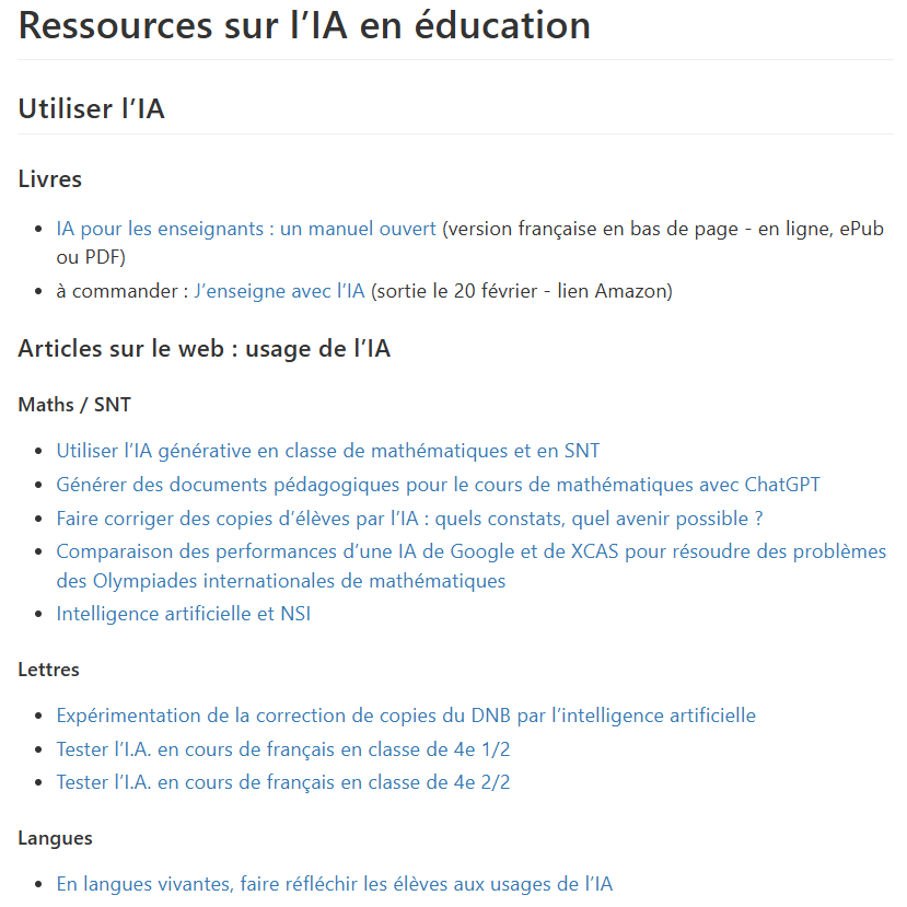 jy_labouche's tweet photo. Je recherche des articles sur des expérimentations d'usage de l'IA en classe (ou pour la classe) dans les différentes disciplines. Je les compile dans ce CodiMD : https://t.co/rk1BOEZjmx
Si vous en connaissez, je suis preneur. https://t.co/oAfRg1DvLP