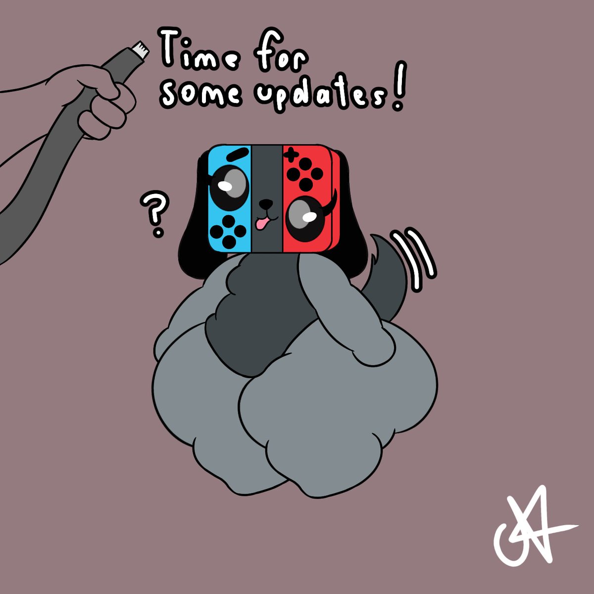 NitNat___'s tweet photo. She ate so much that she turned in a #NintendoSwitch2 blob
#weightgain #fanart #inflation #feeding #digitalart #SwitchDog https://t.co/7UkF5ymlqw