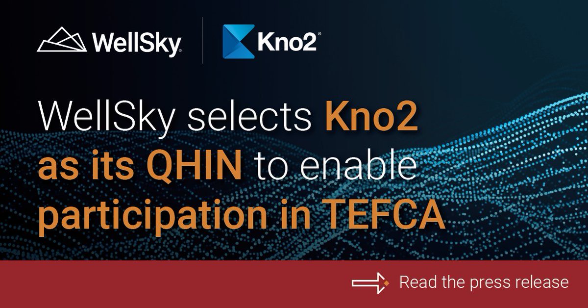 WellSkyHealth's tweet photo. WellSky is committed to advancing secure data sharing across healthcare. We're proud to partner with @Kno2 to participate in TEFCA, a federally supported data exchange framework for national interoperability of patient health information.

Read more: https://t.co/CnY9Is3rwo https://t.co/TqUUKcDEOy