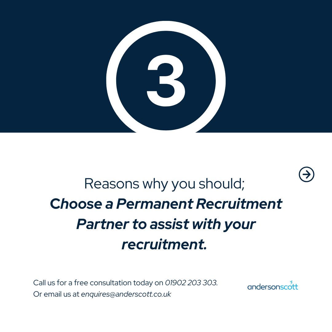 anderscott_sol's tweet image. Have you ever wondered what the benefits of a Permanent Recruitment Partner are? 

🌟 Here’s 3 reasons why you should choose Anderson Scott to assist with your recruitment in 2025 🌟

Call us now for a free consultation.
📞 01902 203 303 
📧 enquires@anderscott.co.uk