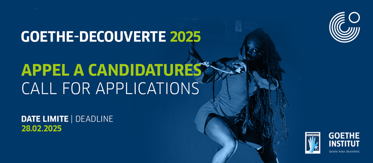 Mboa pep's,

Annonce pour la communauté des dessinateur.trice.s, le programme Goethe Découverte 2025 est lancé. Âgé au plus de 30, ayant un projet jamais publié, résident au Cameroun, saisis l'opportunité de publier ton oeuvre.

Détails et règlement: goethe.de/ins/cm/fr/ueb/…
