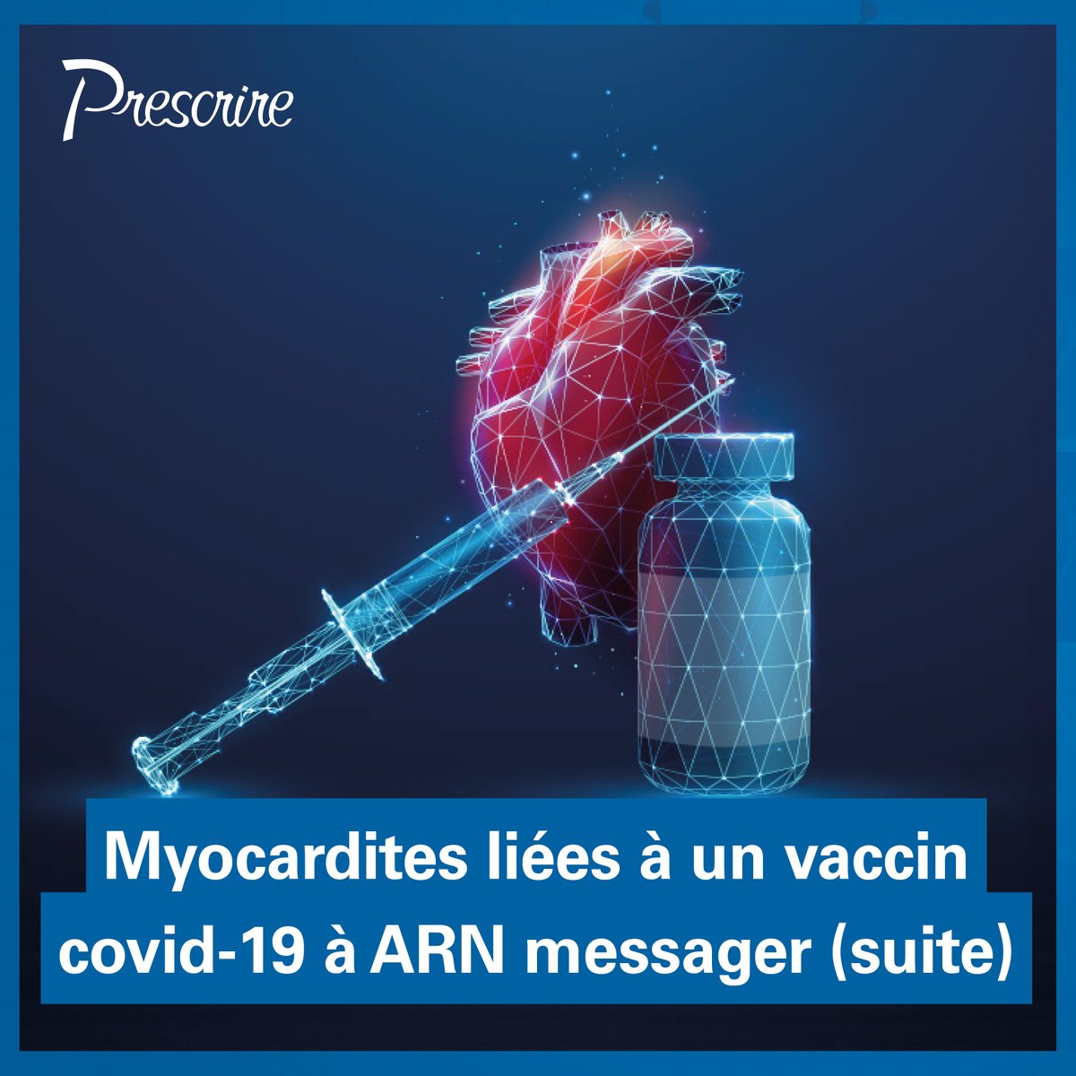Myocardites liées à un vaccin COVID-19 à ARN messager.

➔ Prescrire fait le point pour vous dans ce texte. À découvrir sur prescrire.org 🔗

#prescrire #revueprescrire #revuemedicale #medecin #pharmacien #soin #sante