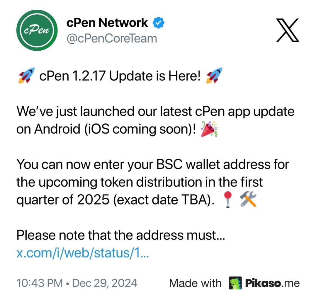hamashad17's tweet photo. #cPenNetwork is committed to becoming a revolutionary Web3 platform, powered by blockchain and AI technology.

Join me and start mining for free by downloading the app through this link: https://t.co/gmSVWLonRR 

Invitation code: namo1992 https://t.co/lb8DTtubnJ