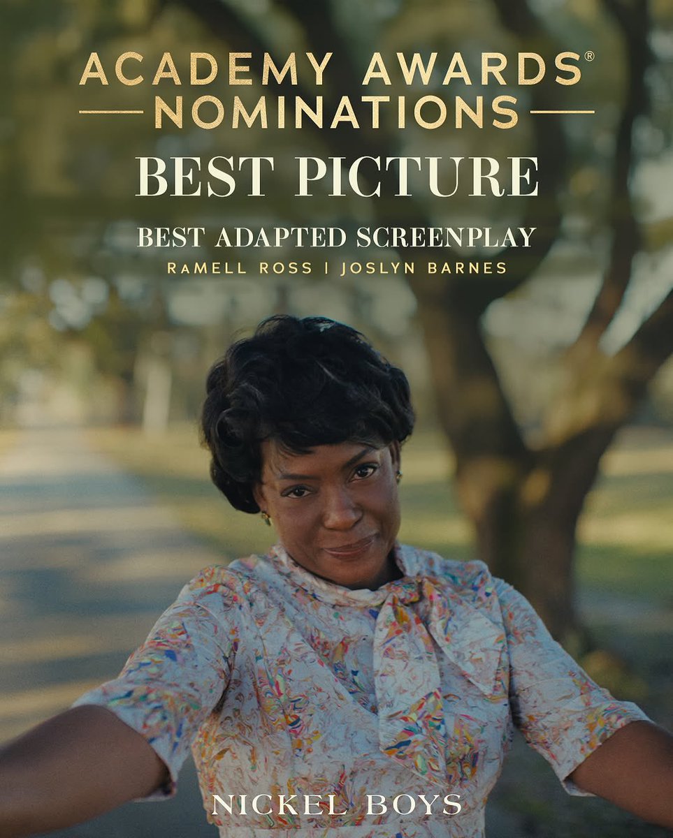Thank you to the Academy for nominating #NickelBoys for Best Picture and Best Adapted Screenplay! #AcademyAwards