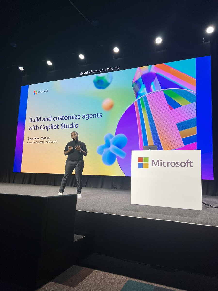 donasarkar's tweet image. Fun to see @GomoMohapi on the big keynote stage talking about how anyone can build their own Copilot and Agent. 

He’s sharing:
1. Copilot Studio overview 
2. Building your first agent 
3. Making it autonomous 
4. Connecting it to external data sources via connectors/plugins…