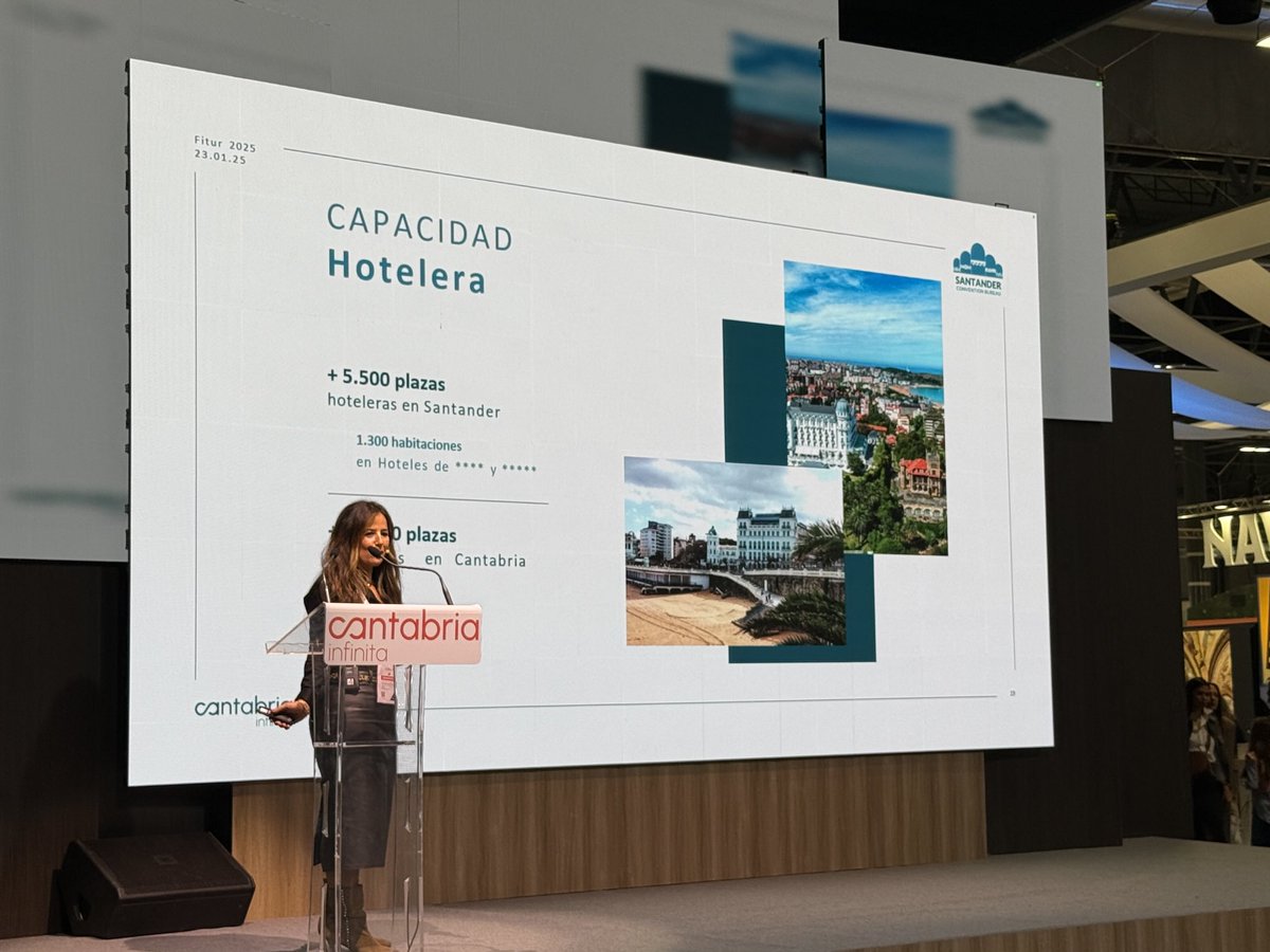 Santander y cantabria #destinoMICE con gran impacto económico en la economía cántabra.  Presentación en #fitur por parte de nuestra amiga #carmensampedro del ⁦<a href="/BureauSantander/">SantanderConventionBureau</a>⁩ ⁦<a href="/TurismoSDR/">Turismo Santander</a>⁩ ⁦<a href="/cant_infinita/">Cantabria Infinita</a>⁩
