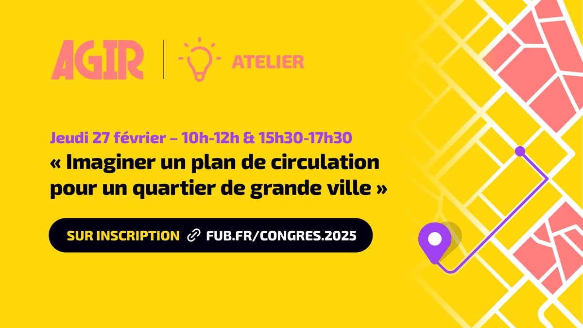 [#CongrèsFUB2025]
Cette nouvelle édition s’articulera autour de 3 thèmes : Militer, Agir, Penser.
🔍 Zoom cette semaine sur « Agir ». Petit aperçu du programme de cette thématique à travers une conférence, un atelier et une projection.  
👉Inscrivez-vous :urls.fr/G8JAje