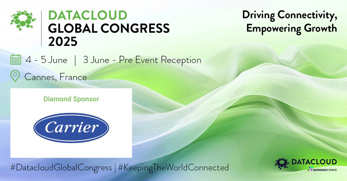 We’re thrilled to announce <a href="/carrier/">Carrier</a> as a Diamond Sponsor at #DatacloudGlobal 2025! 

Carrier leads in climate &amp; energy solutions, driving innovation for a sustainable future. 

Register now: datacloudglobalcongress.com

#DatacloudGlobal