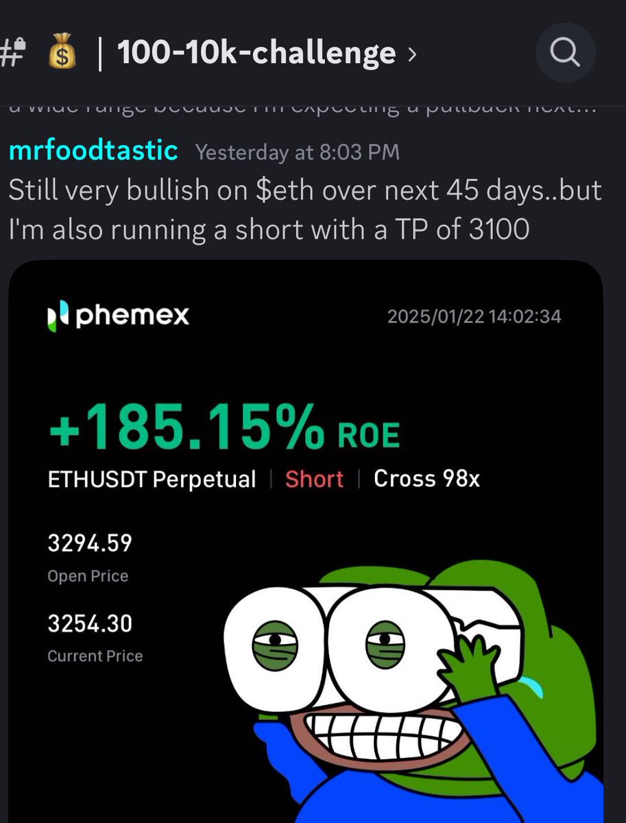 MTI_Trading's tweet photo. And another banger in the Discord challenge!

Send me a DM if you want to join for free!

Don’t join if you hate money 😅 https://t.co/QgVmKOVNNi