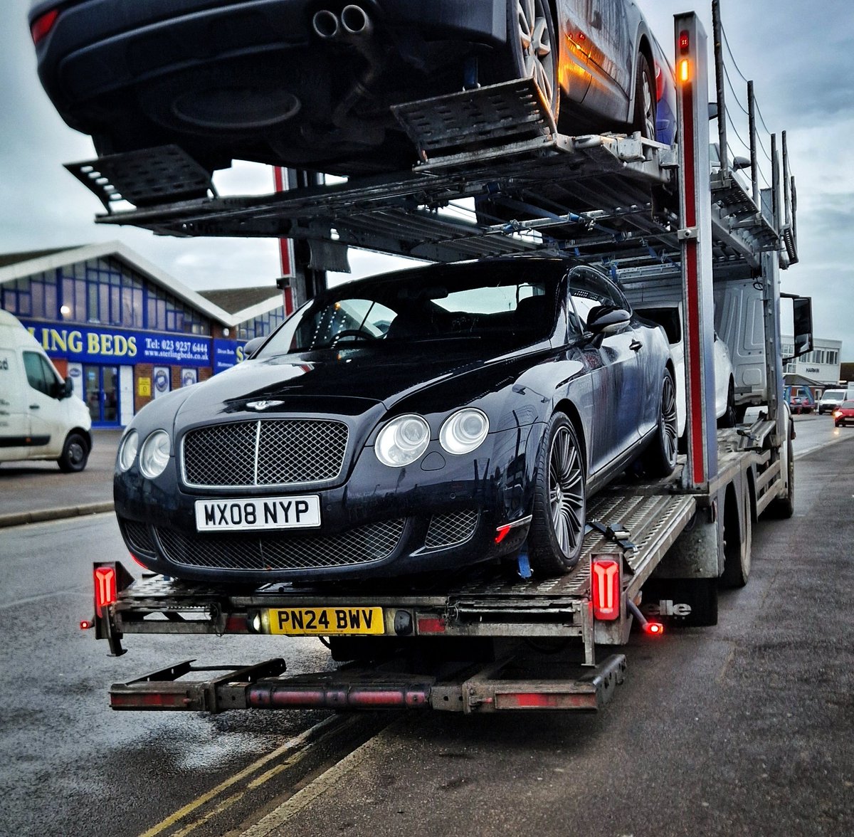 kevteetrucking's tweet image. Not the average car I'm use to transporting but it's a breath of fresh air and I'm enjoying the new challenges that come with driving for South Western Vehicle Auctions #transporter #bentley #carauction #swva