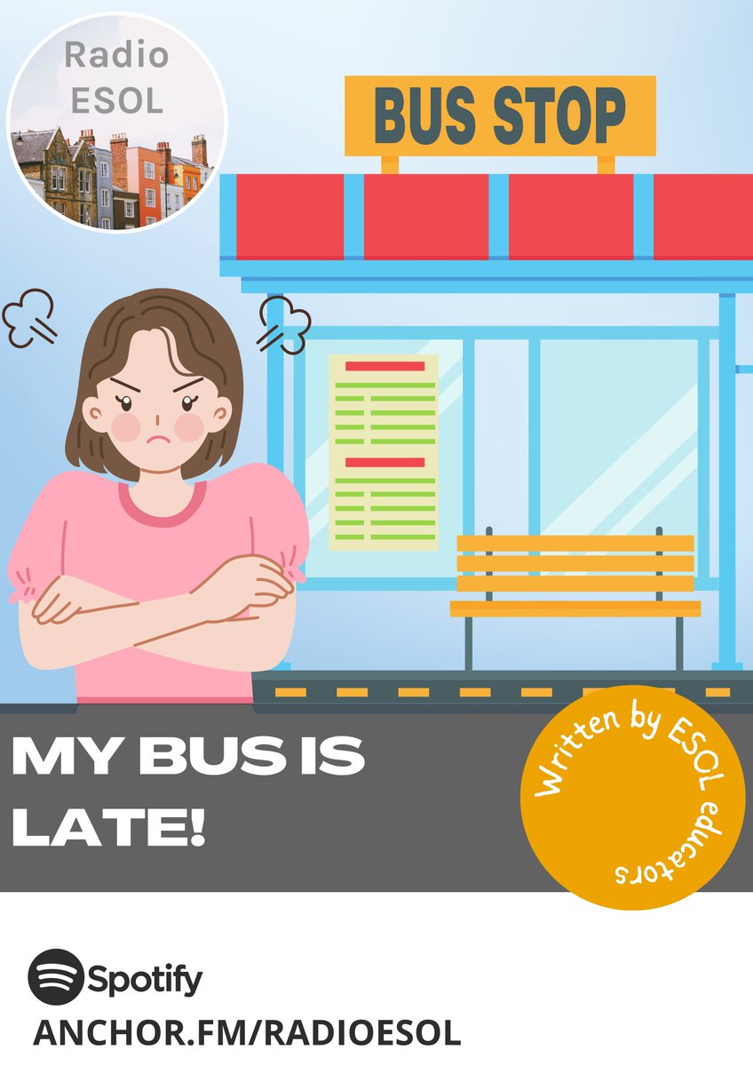 This week's episode is written by #Entry1 #ESOL tutors <a href="/EnfieldCentre/">ESOL #FE</a> <a href="/leedscitycoll/">Leeds City College</a>. In this episode, we hear a complaint about the bus being late and the customer service operator helping the passenger with information about the next bus. anchor.fm/radioesol