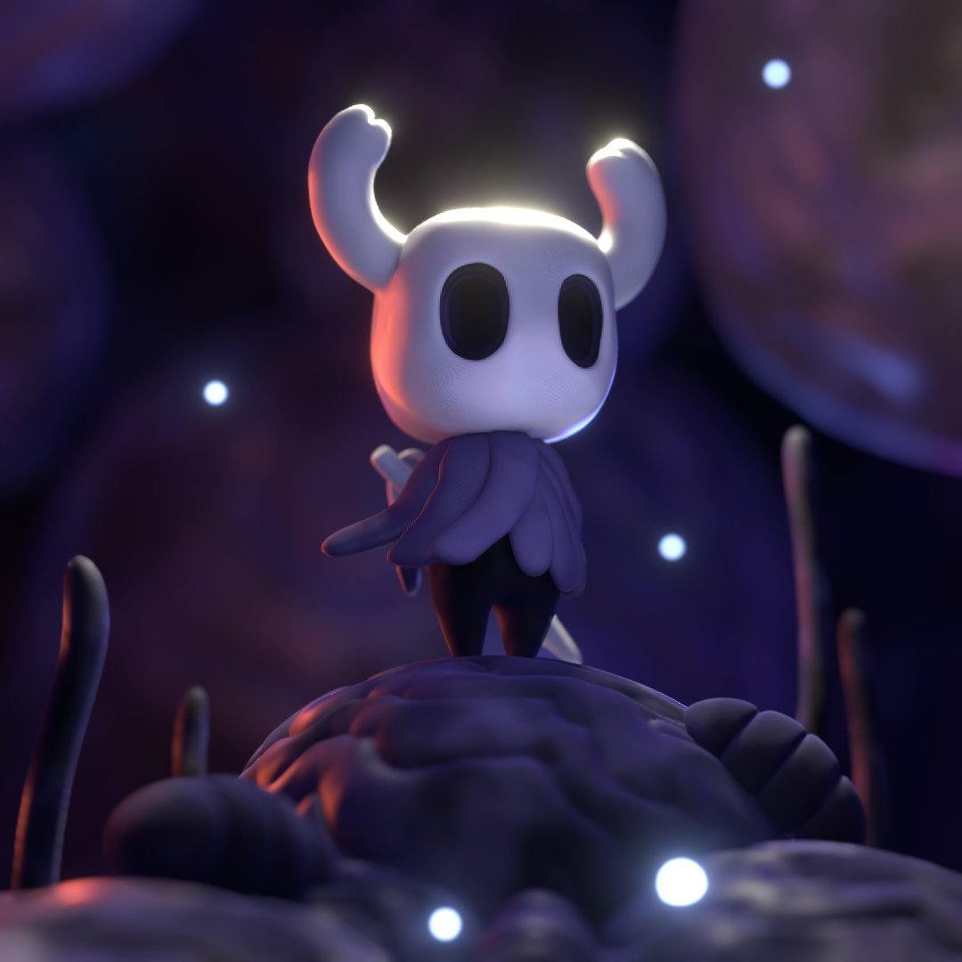 AliceChenArt's tweet photo. Late night Hollow Knight modeling. Not quite finished yet, but I'm loving how it's turning out! #hollowknightart   #eevee #b3d https://t.co/3U0GkAfdQv
