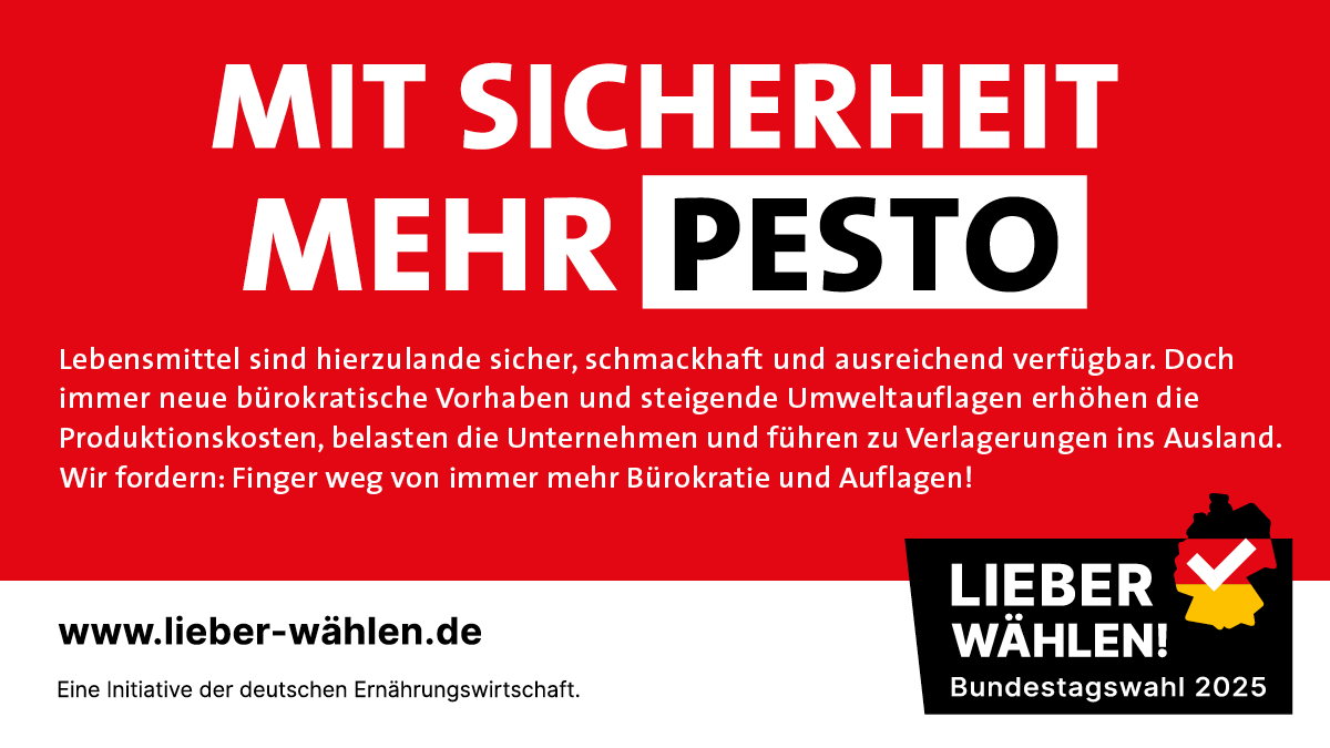 ☝ Wahlaufruf der deutschen Lebensmittelwirtschaft: #lieberwählen‼️Wer die Wahl behalten will, muss wählen gehen! lieber-waehlen.de

Wir, die #Lebensmittelwirtschaft wollen  größtmöglichen Freiraum für Sie und unser unternehmerisches Handeln! Nur so können wir Versorgungs-