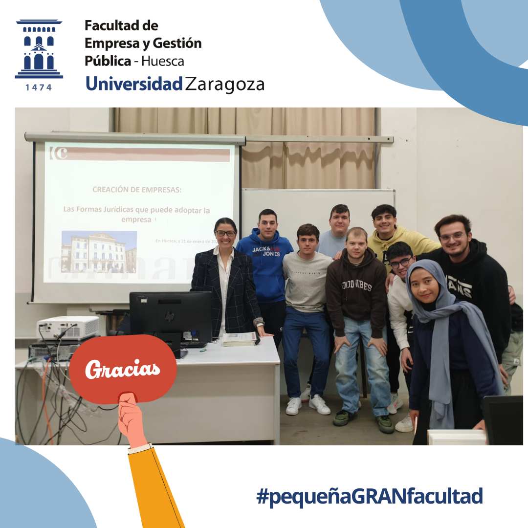 En #creacionygestiondePyMES del Grado en #ADE, nos visitó Paula Lacasa, de la <a href="/camarahuesca/">Cámara Huesca</a>  para contarnos las diferentes formas jurídicas a la hora de crear una empresa. ¡Muchas gracias, Paula! Como siempre, un placer contar contigo en nuestra #pequeñagranfacultad <a href="/CampusHuesca/">Campus de Huesca</a>