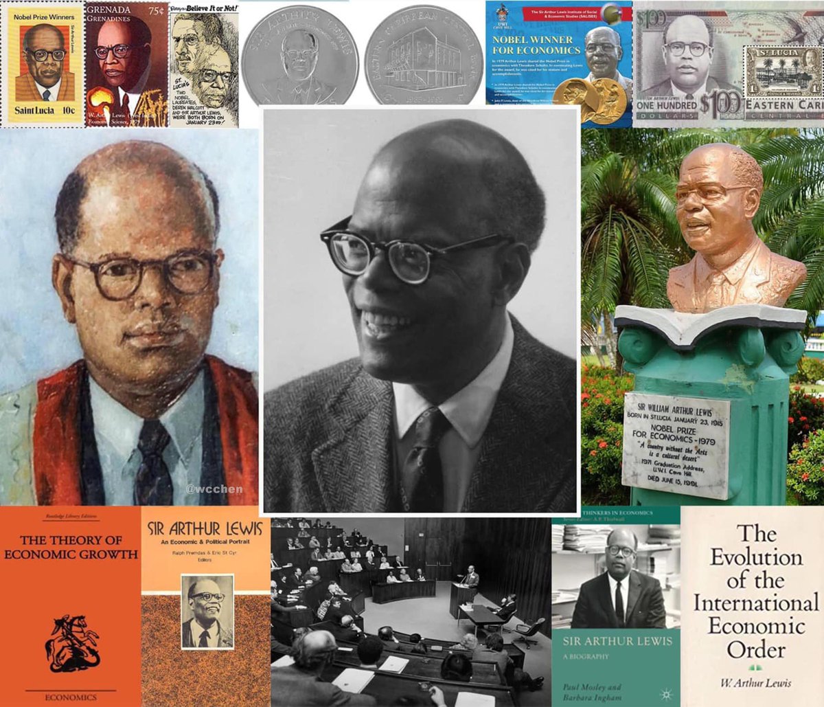 W. Arthur Lewis, Nobel prize winning economist, born 110 years ago today on 23 Jan 1915, in Castries, Saint Lucia, to school teachers. He is the first person of African origin to receive a Nobel Prize in a field other than peace. #Caribbean
en.wikipedia.org/wiki/W._Arthur…