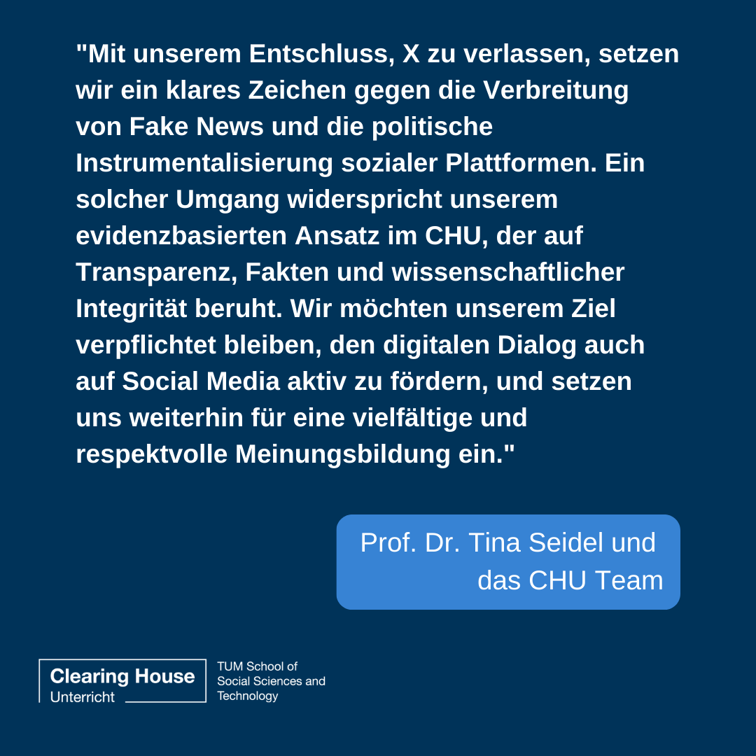 Liebe Community, das CHU beendet seine Aktivitäten auf X. Das Profil bleibt vorerst sichtbar, wird jedoch stillgelegt. Wir freuen uns, Euch auf anderen Kanälen wiederzusehen! ⬇️
Instagram:instagram.com/chu_tum/
Mastodon:det.social/@chu_tum 
Bluesky:chu-tum.bsky.social