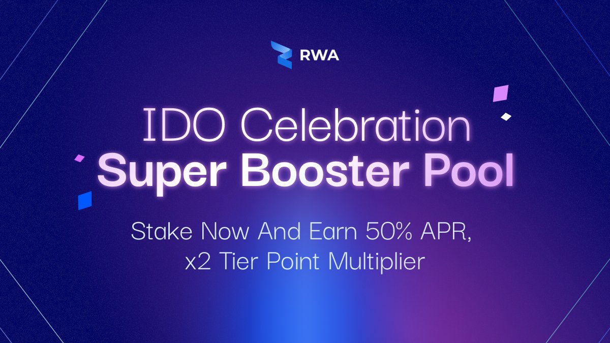 RWA_Inc_'s tweet photo. With our very first IDO announcement coming at 12:00UTC today, now is the time to lock in your tier level on our launchpad. In celebration of this milestone we have created a limited super booster pool. This is a perfect opportunity for you to earn big with 50% APR while securing your allocation multiplier for our upcoming IDOs! 🚀

IDO Celebration Super Booster Pool:
💎 50% APR
💎 Tier Point Multiplier: x 2
💎 Max 400K allocation
💎 60 days lock

Remember, this is a limited pool so lock in now. Staking into this pool closes after 60 days 👇

https://t.co/VQukxs6Qhc
