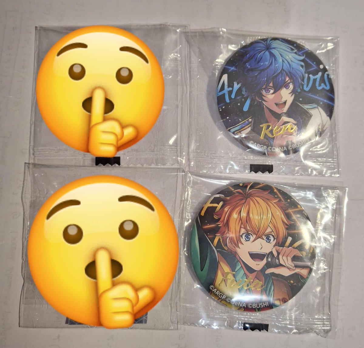 📢 CALLING FOR FROMARGO FANDOM ESPECIALLY REN &amp; FUUTA OSHI 🤩 📣

Jajanavis! Sender mauu jual badge Ren &amp; Fuuta udah ready Indo harganya 35k/each ajaa bisa keep event dan co 🍊  yaa 👌 Minat? Langsung gas DM @ harumasabeloved