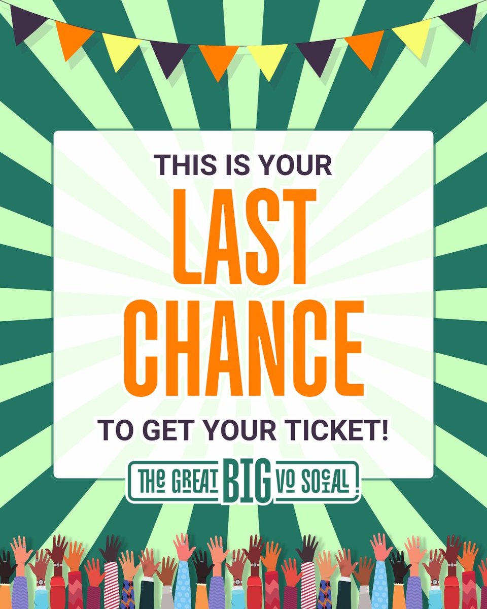 📷 This is your final chance to grab your ticket for The Great Big Voiceover Social!
📷 85 of us are gathering together  and you've got until Thu 23 Jan 23:45 GMT to join us!
📷 greatbigvosocial.com
Don’t let this one pass you by – we’d love to see you there!