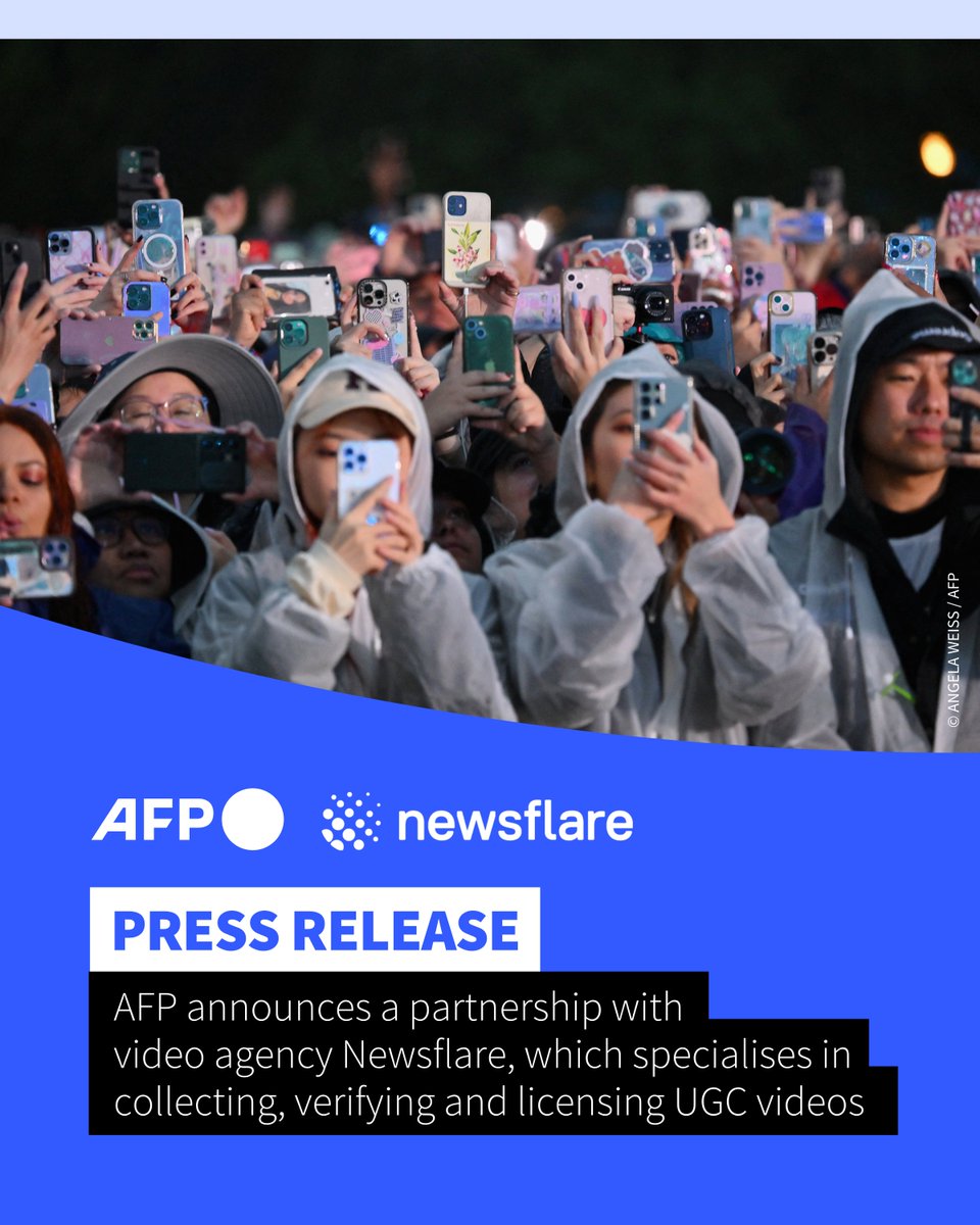 📢 AFP announces a partnership with video agency <a href="/Newsflare/">Newsflare</a>, which specialises in collecting, verifying and licensing UGC videos.
👉 Read the full press release: u.afp.com/SkuN