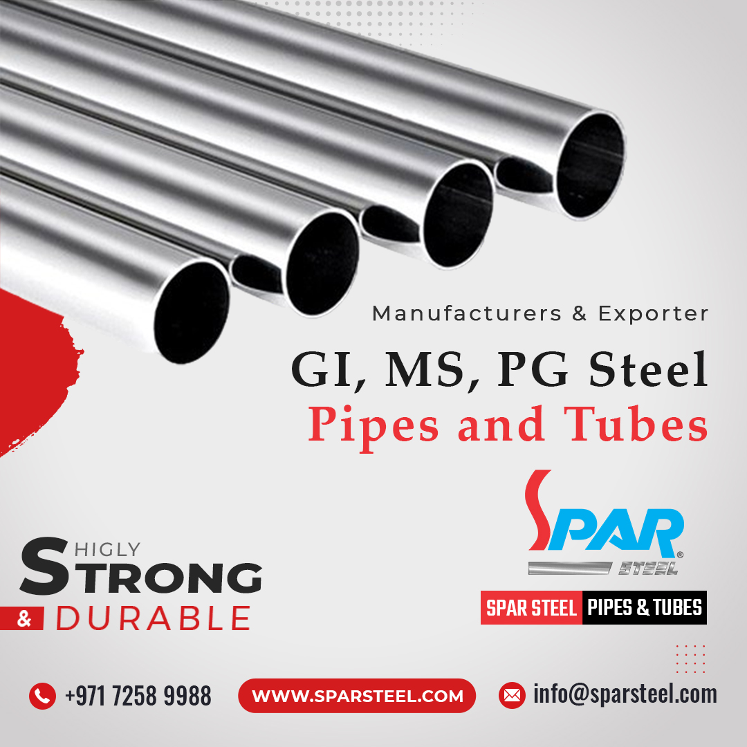 SteelSpar's tweet photo. We Manufacture an Exclusive range of GI, MS, and PG Pipes and tubes, for industrial and commercial purposes.
☎ +971 7258 9988, +971 7228 1737
📧 info@sparsteel.com
🌐 https://t.co/ZrGKlaOXUM
#SparSteel #SteelPipes #SteelTubes #PipesandTubes #mspipe #pgpipe #MSTubes #gipipe https://t.co/68CkXbs59V