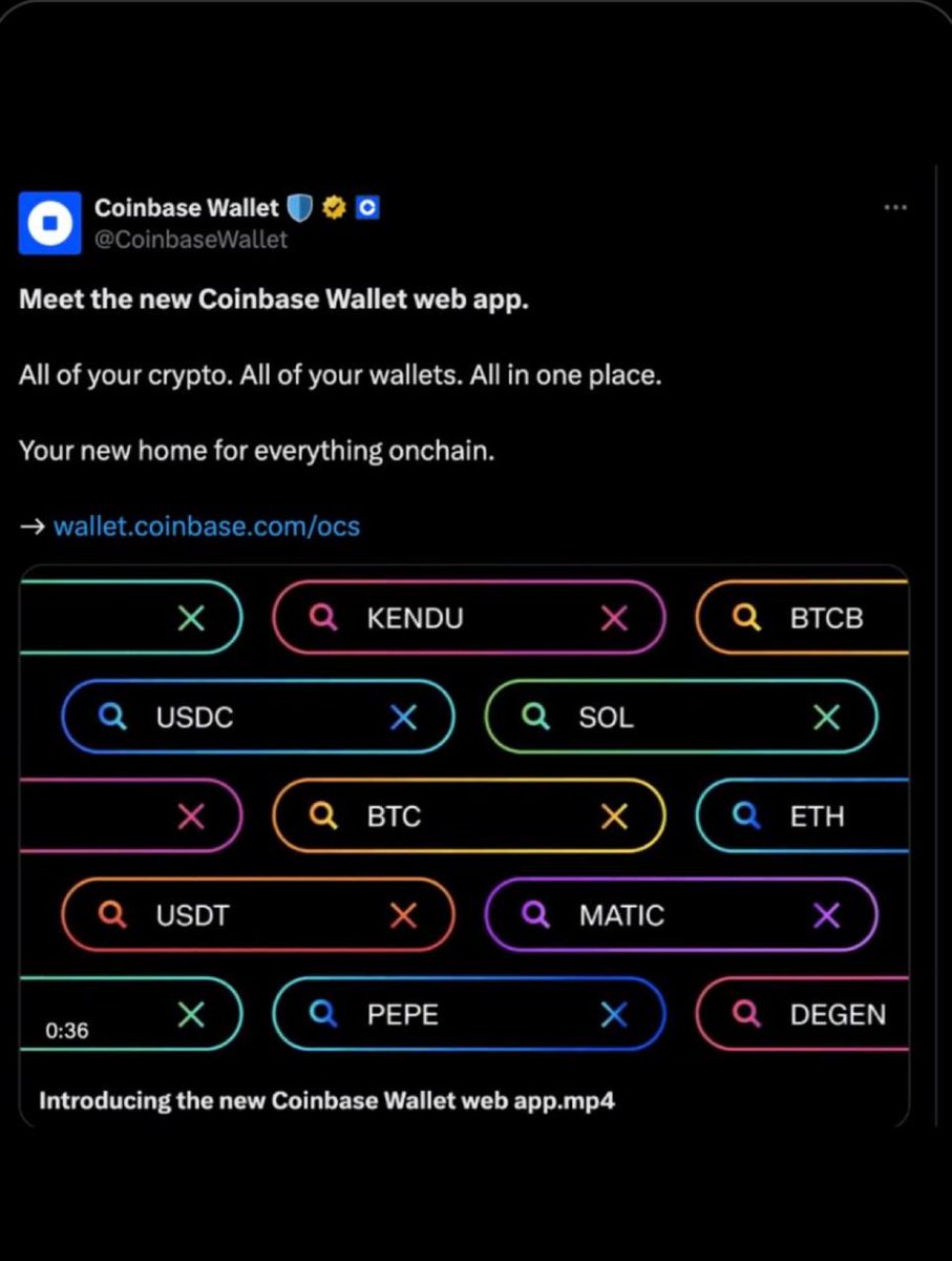 Shoutout to @CoinbaseWallet, who included Kendu front-and-centre in their promotional video a while back!

Note the marketcap difference and listing status of everything else here.

Let's make 2025 a big year for $KENDU.