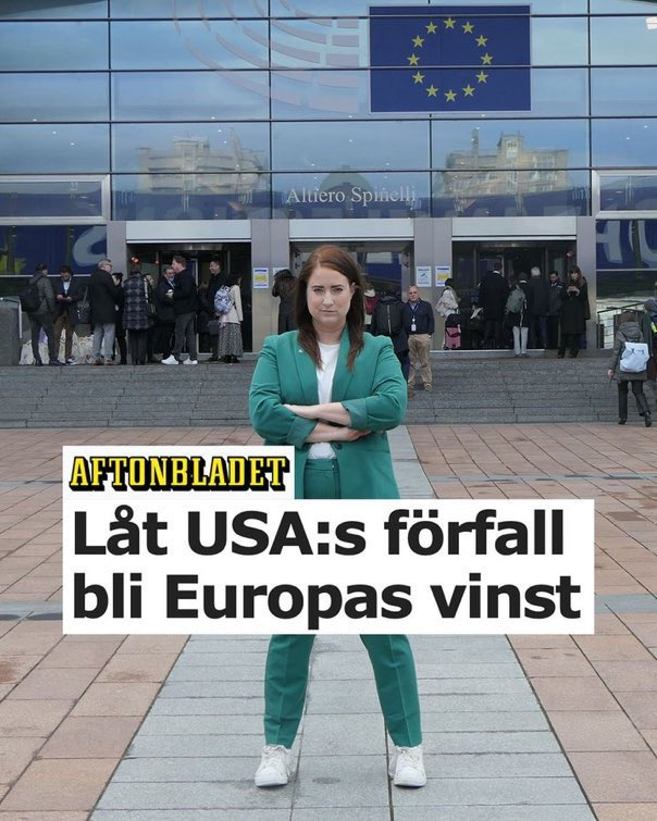 2008 var USA:s och EU:s BNP likvärdigt, idag är deras 50% större. Deras riktning är sänka skatter, minskade statliga utgifter, och minskade regleringar. De utvecklar nästintill overklig teknik. EU:s riktning är motsatt, Tysk ekonomi åker störtlopp, Northvolt konkar. Kaxigt