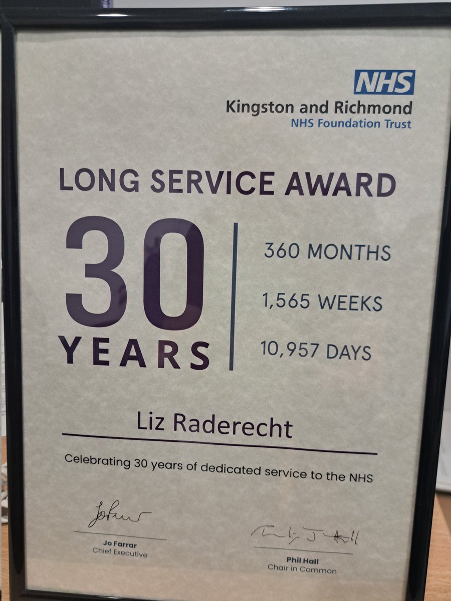 30 years and over 10000 hours in the NHS. It's had its highs and lows, I've made amazing friends and laughed and cried a lot! 
Thank you to my amazing colleagues.
